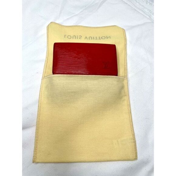 Louis Vuitton Red Epi Porte Feiulle Elise Leather Trifold Wallet - Picture 10 of 12